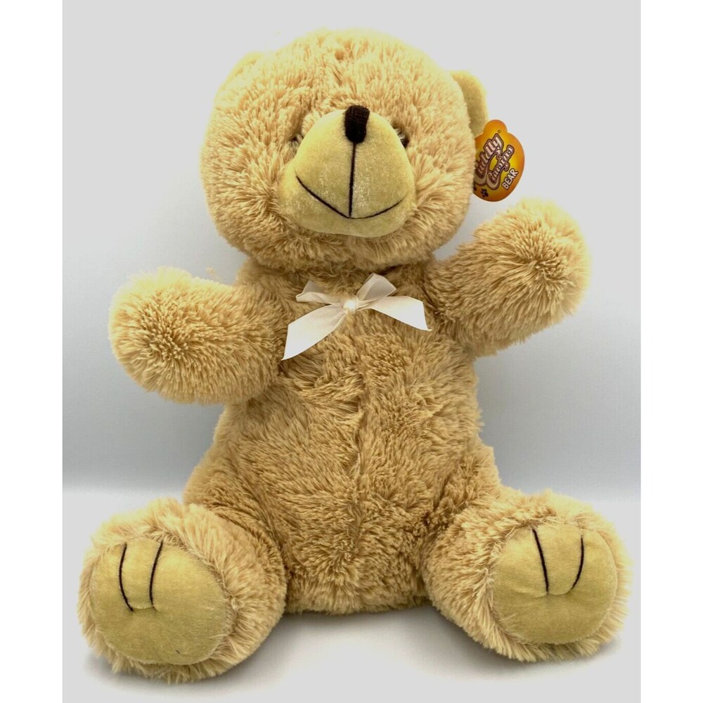 Greenbrier Cuddly Cousins Tan Teddy Bear Plush Ribbon Stuffed Animal Toy 13” Use